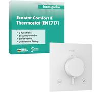 hansgrohe Ecostat Comfort E Thermostat encastré pour 2 consommateurs avec combinaison de sécurité intégrée, 33716700, 33716700, Colorazione: Bianco opaco