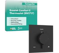 hansgrohe Ecostat Comfort E Thermostat encastré pour 2 consommateurs avec combinaison de sécurité intégrée, 33716670, 33716670, Colorazione: nero opaco