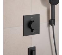 hansgrohe Ecostat Comfort E rubinetto doccia da incasso con termostatico, 33710340, Ecostat Comfort E nero cromato spazzolato [Rubinetteria Bagno > Rubinetteria Doccia]