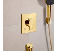 hansgrohe Ecostat Comfort E Thermostat encastré pour 2 consommateurs, 33711990, 33711990, Colorazione: Ottica in oro lucido