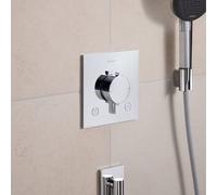 hansgrohe Ecostat Comfort E Thermostat encastré pour 2 consommateurs avec combinaison de sécurité intégrée, 33716000, 33716000, Colorazione: cromo
