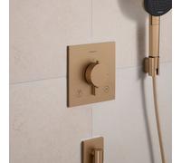 hansgrohe Ecostat Comfort E Thermostat encastré pour 2 consommateurs avec combinaison de sécurité intégrée, 33716140, 33716140, Colorazione: Bronzo spazzolato