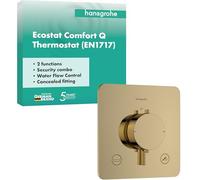 hansgrohe Ecostat Comfort Q Thermostat encastré pour 2 consommateurs avec combinaison de sécurité intégrée, 33717990, 33717990, Colorazione: Ottica in oro lucido