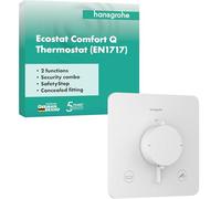 hansgrohe Ecostat Comfort Q - Miscelatore termostatico incasso con combinazione di sicurezza, Rubinetto con blocco di sicurezza (SafetyStop) a 40° C, Termostato, 2 utenze, bianco opaco, 33717700