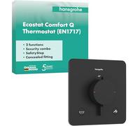 hansgrohe Ecostat Comfort Q - Miscelatore termostatico incasso con combinazione di sicurezza, Rubinetto con blocco di sicurezza (SafetyStop) a 40° C, Termostato, 2 utenze, nero opaco, 33717670