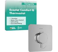 hansgrohe Ecostat Comfort Q - Miscelatore termostatico incasso, Rubinetto termostatico con blocco di sicurezza (SafetyStop) a 40° C, Termostato, 1 utenza, cromo, 33712000
