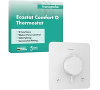 hansgrohe Ecostat Comfort Q - Miscelatore termostatico incasso, Rubinetto termostatico con blocco di sicurezza (SafetyStop) a 40° C, Termostato, 2 utenze, bianco opaco, 33713700