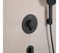hansgrohe Ecostat Comfort S rubinetto doccia da incasso con termostatico, 33714340, Ecostat Comfort S nero cromato spazzolato [Rubinetteria Bagno > Rubinetteria Doccia]