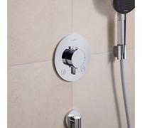 hansgrohe Ecostat Comfort S Thermostat encastré pour 2 consommateurs avec combinaison de sécurité intégrée, 33718000, 33718000, Colorazione: cromo