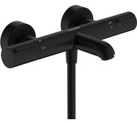 Hansgrohe Ecostat elemento termostatico per vasca da bagno, sporgenza 177 mm, montaggio a parete, 2 utenze, 13347, Colorazione: nero opaco