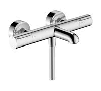 Hansgrohe Ecostat elemento termostatico per vasca da bagno, sporgenza 177 mm, montaggio a parete, 2 utenze, 13347, Colorazione: cromo