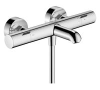 hansgrohe Ecostat élément thermostatique pour baignoire, saillie 177mm, apparent, 2 consommateurs, 13347000, 13347000, Colorazione: cromo