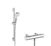hansgrohe Ecostat rubinetto doccia esterno con termostatico, 27812400, Ecostat; Crometta bianco/cromo [Rubinetteria Bagno > Rubinetteria Doccia]
