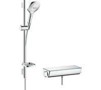 Hansgrohe Raindance Select E - Set doccia 120 con termostato Ecostat Select, 3 getti, bianco/cromato 27038400
