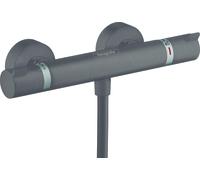 hansgrohe Ecostat rubinetto doccia esterno con termostatico, 13116340, Ecostat nero cromato spazzolato [Rubinetteria Bagno > Rubinetteria Doccia]