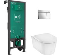 Hansgrohe EluPura S set vaso wc con copriwater e modulo di installazione con placca di comando 60303000