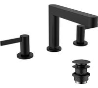 hansgrohe Finoris Mélangeur de lavabo 3 trous 110 avec vidage Push-Open, saillie 169 mm, 76033670, 76033670, Colorazione: Nero opaco