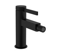 hansgrohe Finoris miscelatore monocomando per bidet con scarico push-open, sporgenza 129 mm, 76200, Colorazione: Nero opaco