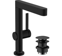 hansgrohe Finoris Miscelatore monocomando lavabo 230 con bocca erogazione girevole e push-open, nero opaco, 76060670