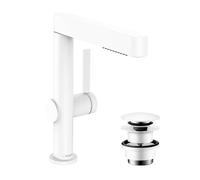 hansgrohe Finoris Mitigeur monocommandé pour lavabo 230 avec douchette extractible, 2 types de jets et vidage Push-Open, saillie 178 mm, 76063700, 76063700, Colorazione: bianco opaco