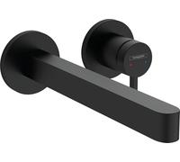hansgrohe Finoris miscelatore monocomando da incasso per lavabo a parete con bocca di erogazione 22,5 cm, sporgenza 228 mm, 76050, Colorazione: Nero opaco - 76050670