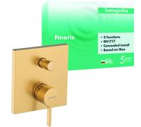 hansgrohe Finoris Mitigeur monocommandé encastré pour bain avec combiné de sécurité intégré selon EN1717, 76410, 76416140, 76416140, Colorazione: Bronzo spazzolato