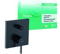 hansgrohe Finoris Mitigeur monocommandé encastré pour bain avec combiné de sécurité intégré selon EN1717, 76410, 76416340, 76416340, Colorazione: Cromo nero spazzolato