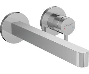 hansgrohe Finoris Mitigeur monocommandé pour lavabo encastré pour montage mural avec bec 22,5 cm, saillie 228 mm, 76050000, 76050000, Colorazione: cromo