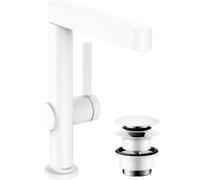hansgrohe Finoris robinetterie de lavabo 230 avec bec pivotant et vidage Push-Open, portée 178mm, 76060700, 76060700, Colorazione: bianco opaco