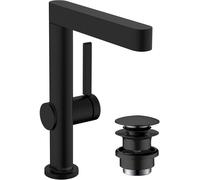 hansgrohe Finoris robinetterie de lavabo 230 avec bec pivotant et vidage Push-Open, portée 178mm, 76060670, 76060670, Colorazione: nero opaco