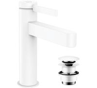 hansgrohe Finoris robinetterie de lavabo monocommande 110 CoolStart avec vidage Push-Open, portée 139mm, 76024700, 76024700, Colorazione: bianco opaco
