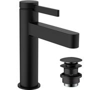 hansgrohe Finoris robinetterie de lavabo monocommande 110 CoolStart avec vidage Push-Open, portée 139mm, 76024670, 76024670, Colorazione: nero opaco