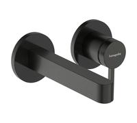 hansgrohe Finoris robinetterie de lavabo monocommande modèle encastré pour montage mural avec bec 16,5 cm, portée 168mm, 76051340, 76051340, Colorazione: Cromo nero spazzolato