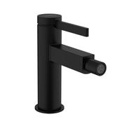 hansgrohe Finoris miscelatore monocomando per bidet con scarico push-open, sporgenza 129 mm, 76200, Colorazione: Nero opaco