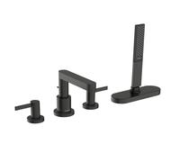 hansgrohe Finoris robinetterie de bord de baignoire 4 trous avec boîte à flexible (sBox), saillie 152 mm, 76444340, 76444340, Colorazione: Cromo nero spazzolato