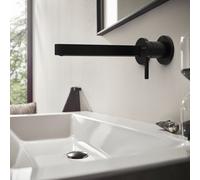 hansgrohe Finoris rubinetto lavabo a parete, 76050670, Finoris nero opaco [Rubinetteria Bagno > Rubinetteria Lavabo]