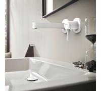 hansgrohe Finoris rubinetto lavabo a parete, 76051700, Finoris bianco opaco [Rubinetteria Bagno > Rubinetteria Lavabo]
