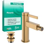 hansgrohe Finoris - Rubinetto per bidet con push-open, Miscelatore monocomando con altezza bocca 99 mm, bronzo spazzolato, 76200140