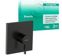 hansgrohe Finoris - Rubinetto per doccia incasso per 1 utenza, Miscelatore monocomando quadrato per iBox universal, cromo nero spazzolato, 76615340