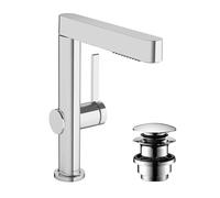 hansgrohe Finoris Mitigeur monocommandé pour lavabo 230 avec douchette extractible, 2 types de jets et vidage Push-Open, saillie 178 mm, 76063000, 76063000, Colorazione: cromo