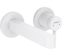 hansgrohe Finoris Mitigeur monocommandé pour lavabo encastré pour montage mural avec bec 16,5 cm, saillie 168 mm, 76051700, 76051700, Colorazione: bianco opaco