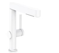 hansgrohe Finoris miscelatore monocomando per lavabo 230 con doccia estraibile, 2 tipi di getto e scarico push-open, sporgenza 178 mm, 76063, Colorazione: bianco opaco - 76063700