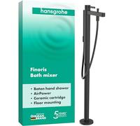 hansgrohe Finoris rubinetto vasca a pavimento, miscelatore monocomando, 76445340, Finoris nero cromato spazzolato [Rubinetteria Bagno > Rubinetteria Vasca]