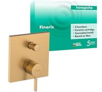 hansgrohe Finoris - Rubinetto per vasca da bagno incasso per 2 utenze, Miscelatore monocomando per vasca per iBox universal, bronzo spazzolato, 76415140