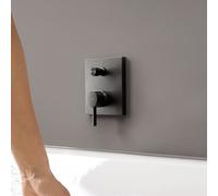 hansgrohe Finoris rubinetto vasca da incasso, miscelatore monocomando, 76416340, Finoris nero cromato spazzolato [Rubinetteria Bagno > Rubinetteria Vasca]