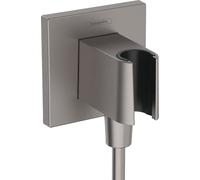 hansgrohe FixFit E Raccordo Parete con Supporto Doccia, Cromo Nero Spazzolato, 26889340