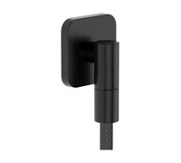 hansgrohe FixFit Fine Q - Uscita doccia a muro, Raccordo tubo doccia con valvola antiriflusso, Connettore tubo doccia, cromo nero spazzolato, 28884340