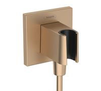 hansgrohe Fixfit Porter E supporto doccetta con collegamento tubo flessibile, 26889140, Fixfit Porter E bronzo spazzolato [Rubinetteria Bagno > Prese d‘Acqua]
