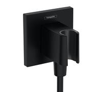 hansgrohe Fixfit Porter E supporto doccetta con collegamento tubo flessibile, 26889670, Fixfit Porter E nero opaco [Rubinetteria Bagno > Prese d‘Acqua]