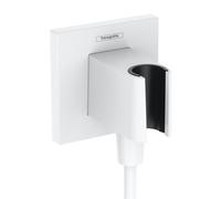 hansgrohe Fixfit Porter E supporto doccetta con collegamento tubo flessibile, 26889700, Fixfit Porter E bianco opaco [Rubinetteria Bagno > Prese d‘Acqua]